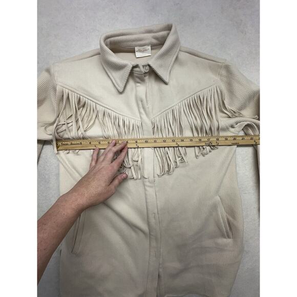 ALLIE ROSE Shacket Womens Small JACKET Cream Tassels Western Cowgirl Concert - Picture 5 of 10